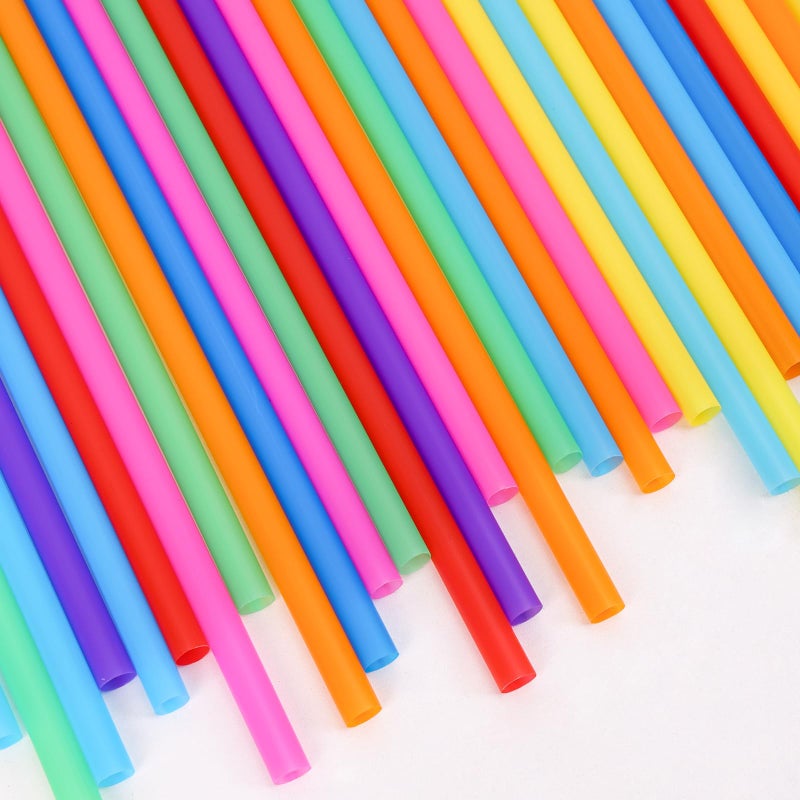 Tomnk 120 Pack Smoothie Straws, 10.3 Inches Straws Disposable, Milkshake Plastic Straws in Assorted Bright Colors - Image 5